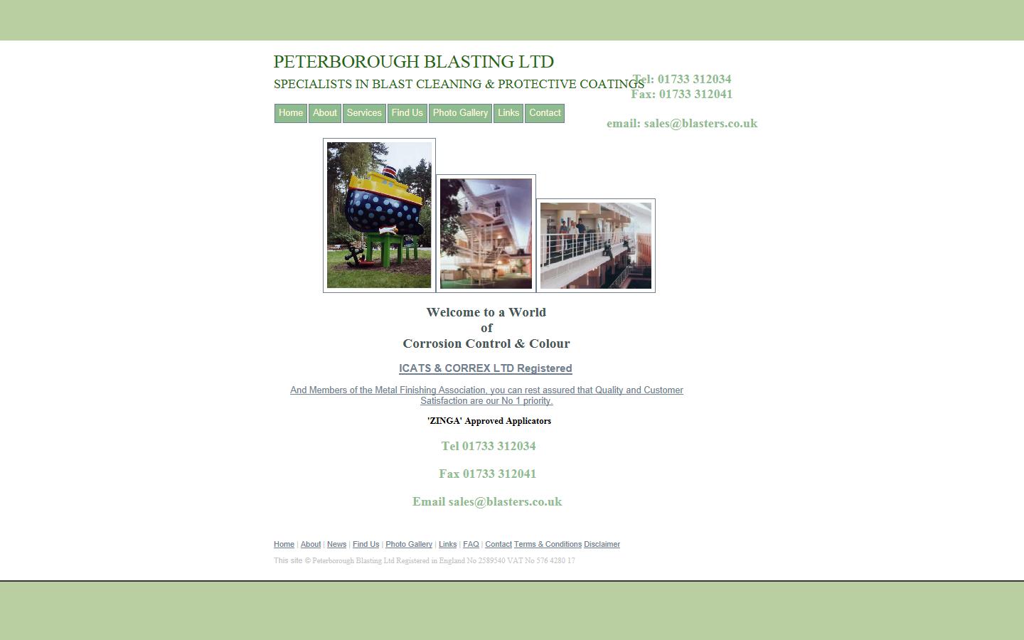 Peterborough Blasting Ltd Website