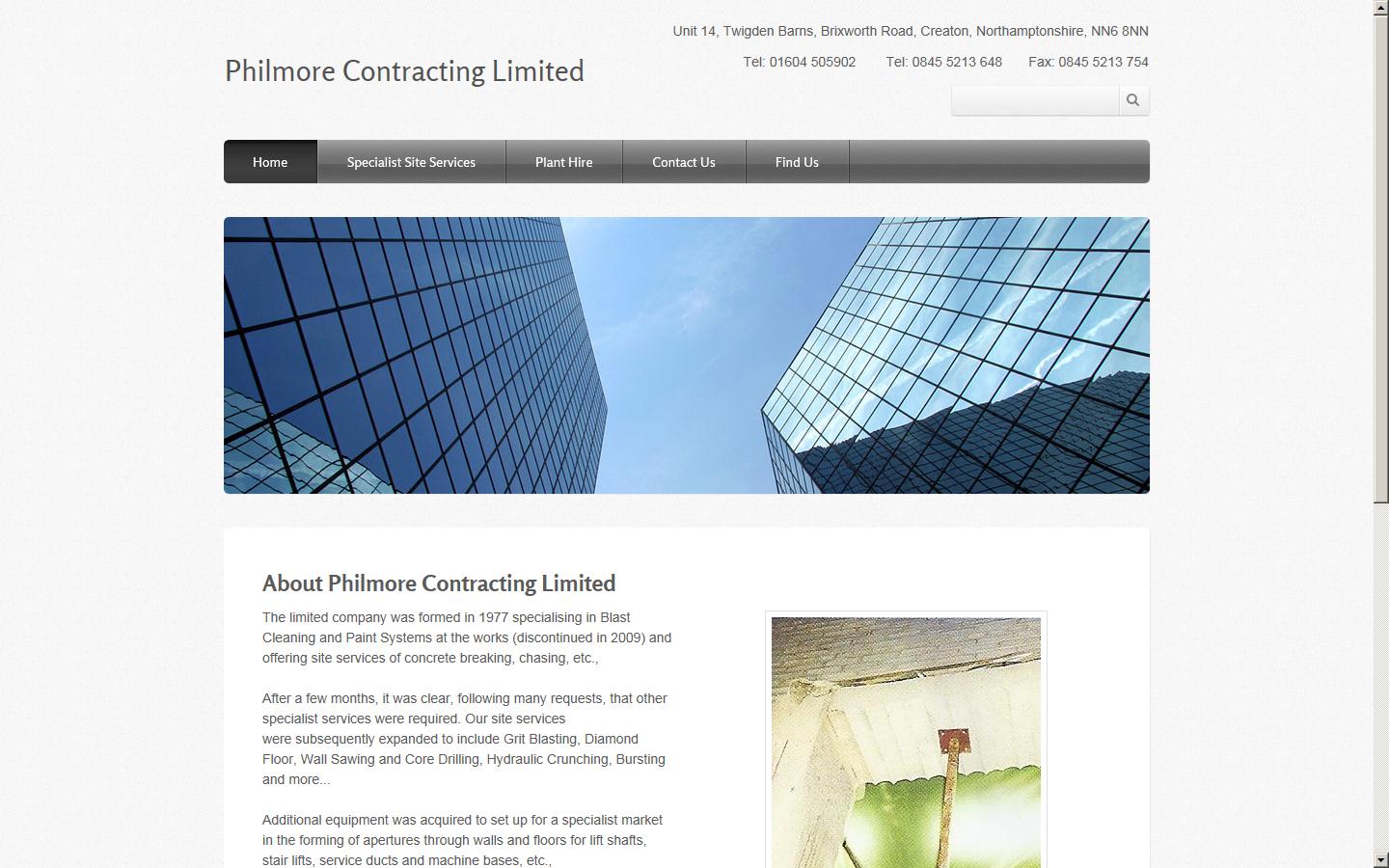 Philmore Contracting Limited Website