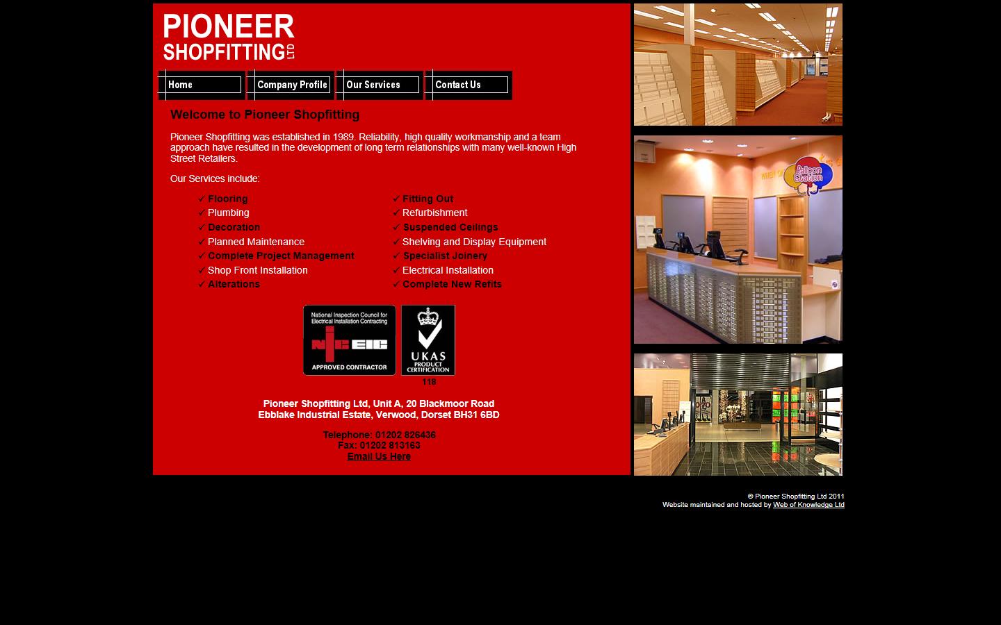 Pioneer Shopfitting Ltd Website