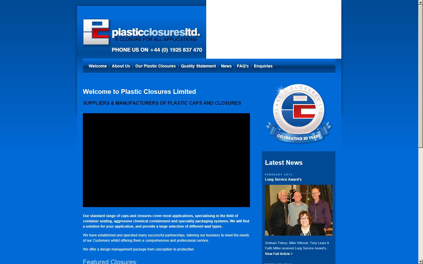 Plastic Closures Ltd.  Website