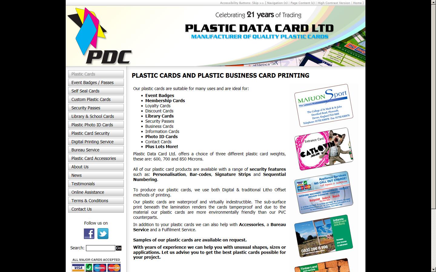 Plastic Data Card Ltd Website