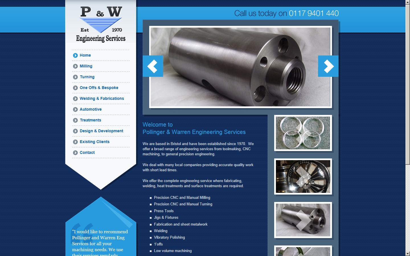 Pollinger and Warren Engineering Ltd Website