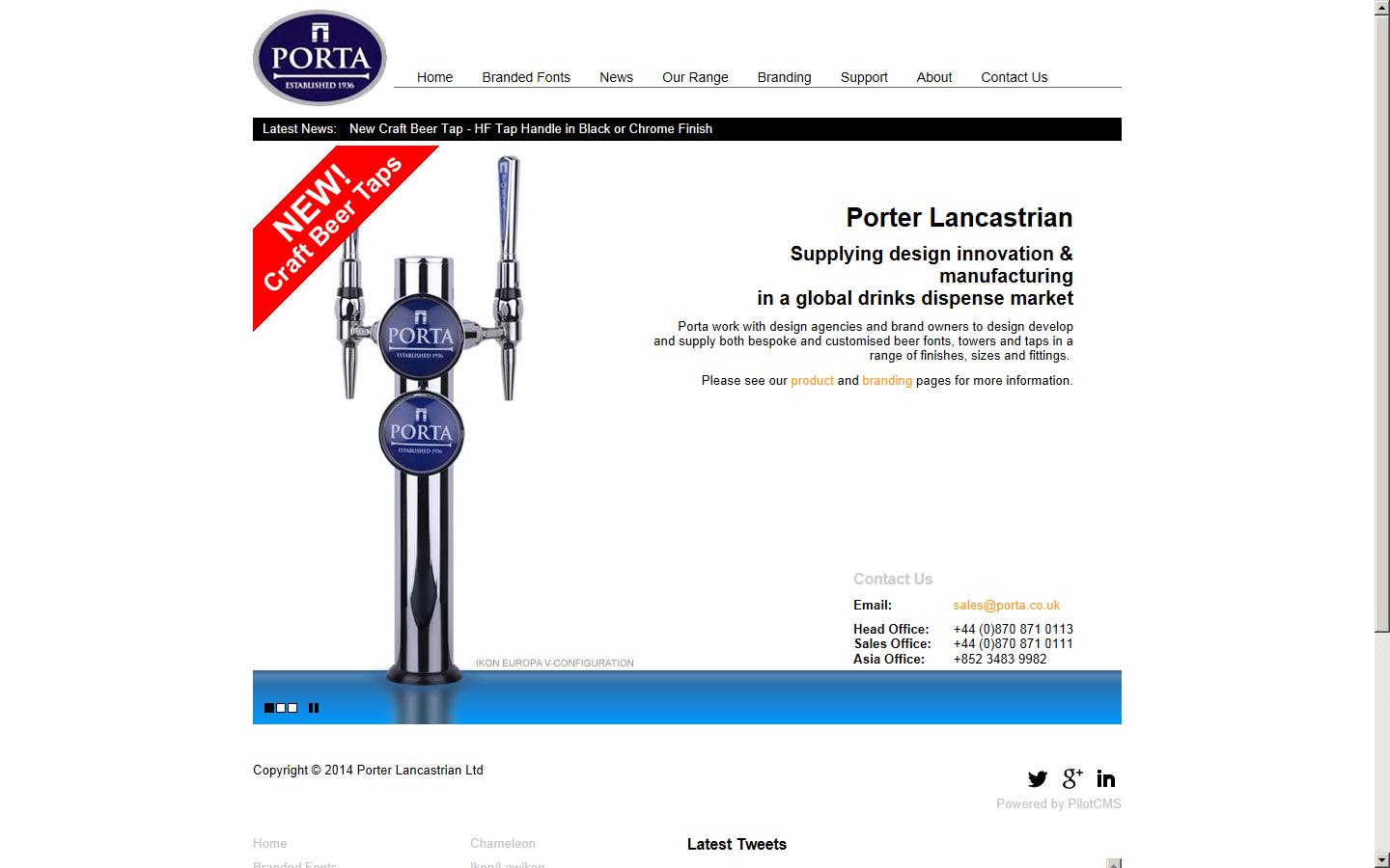 Porter Lancastrian Limited Website