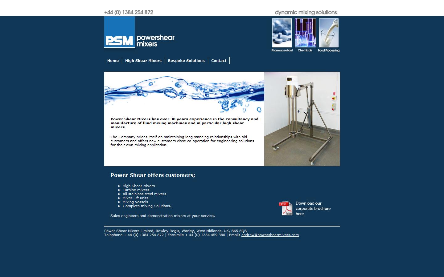 Power Shear Mixers Limited Website