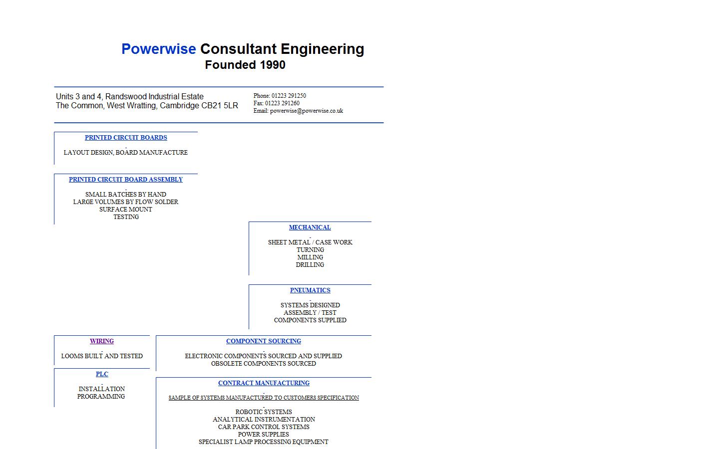 Powerwise Consultant Engineering Website