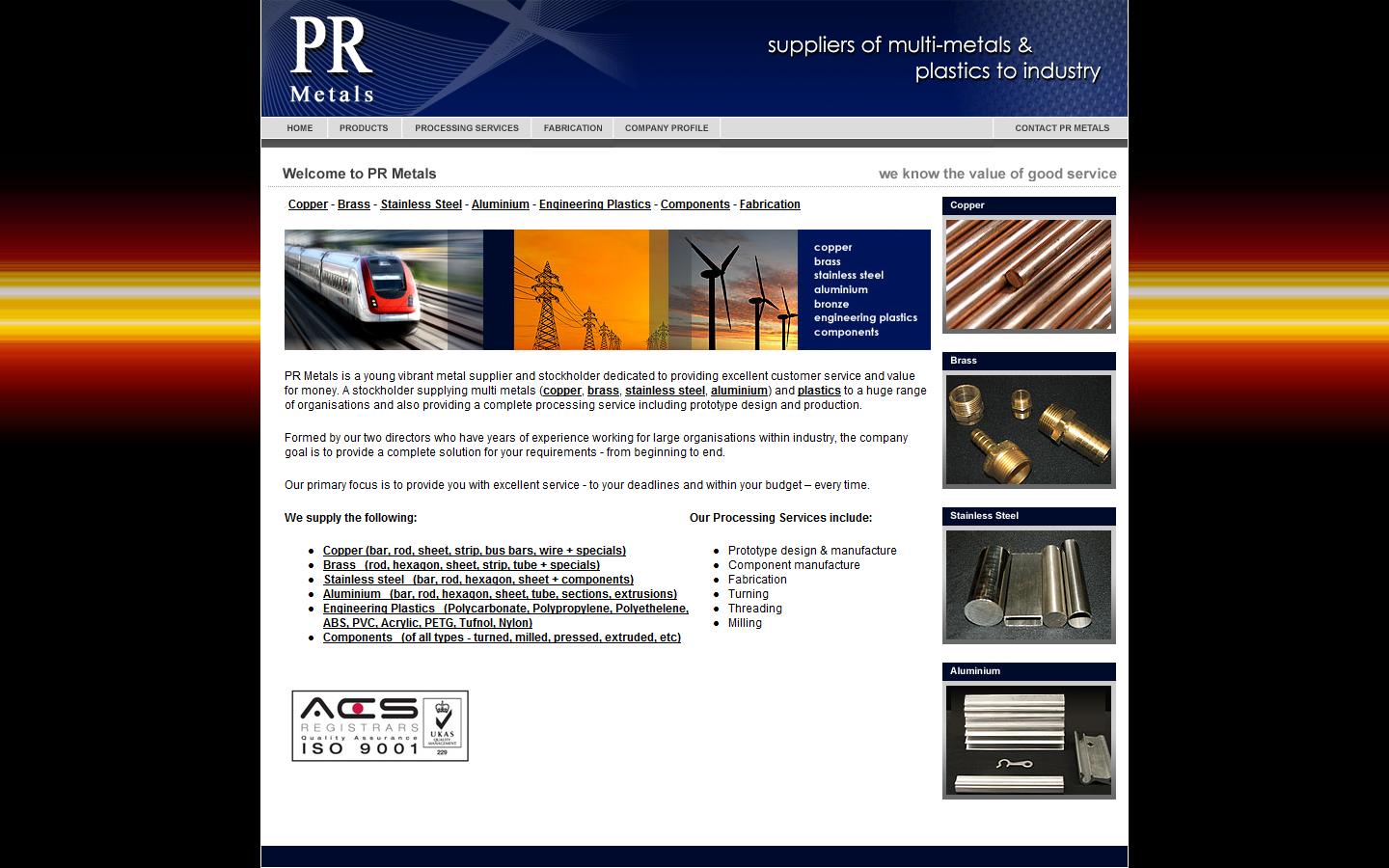 PR Metals  Website