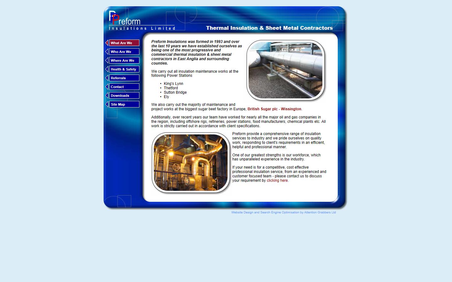 Preform Insulations Ltd Website