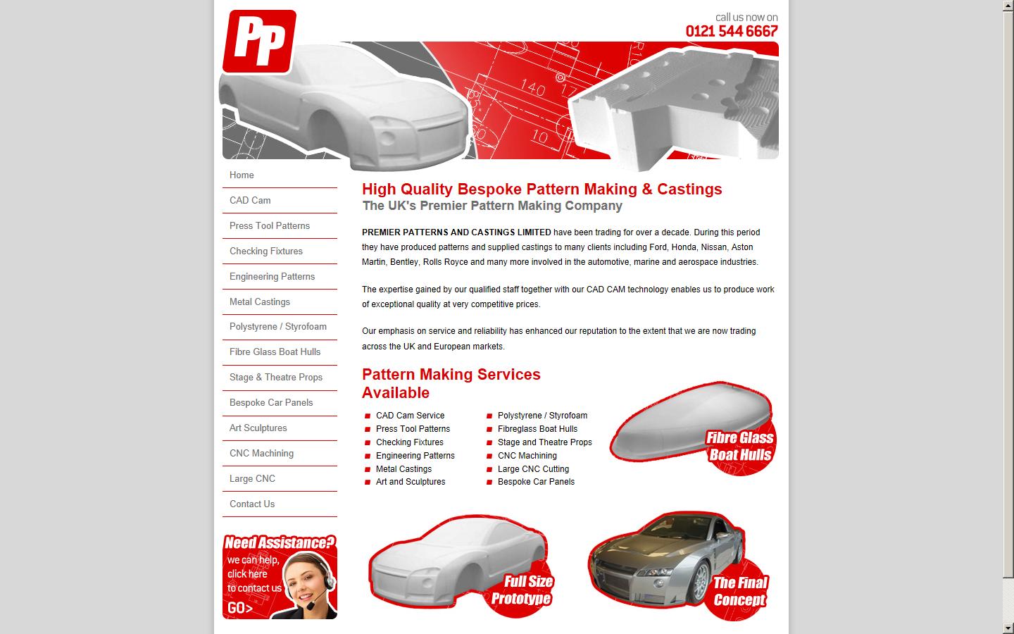 Premier Patterns and Castings Ltd Website