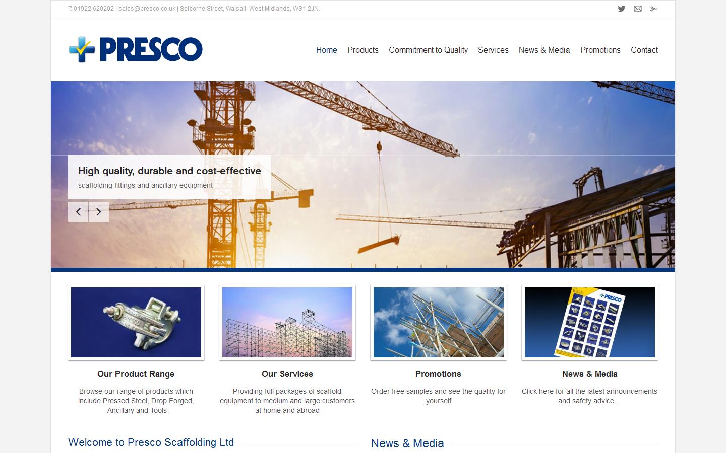 Presco Components Ltd Website