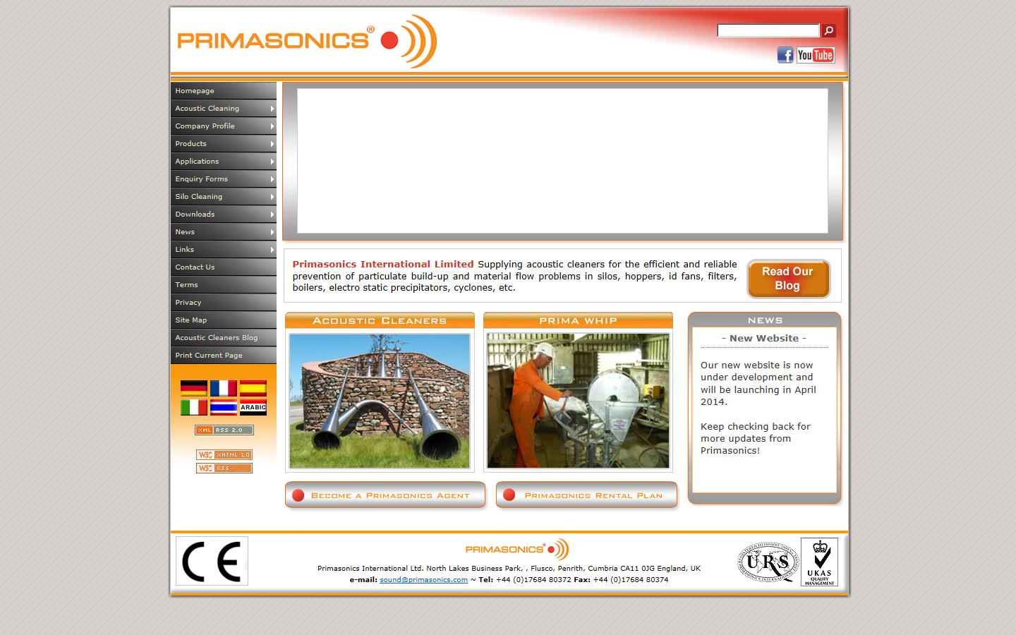 Primasonics International Ltd Website