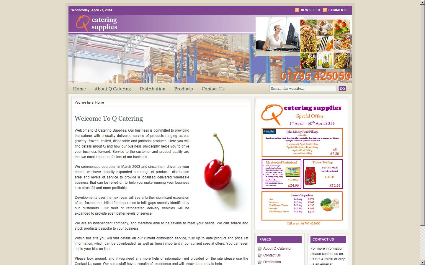 Q Catering Supplies Limited Website