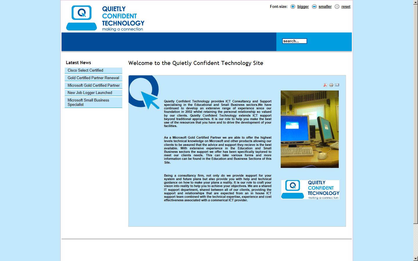 Quietly Confident Technology  Website