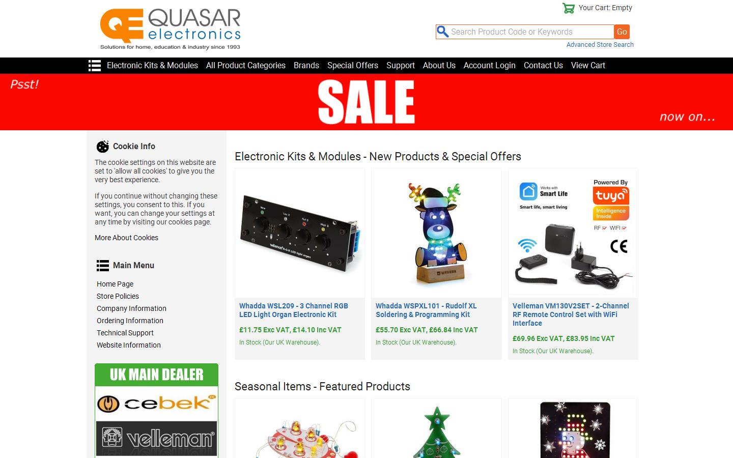 Quasar Electronics Ltd Website