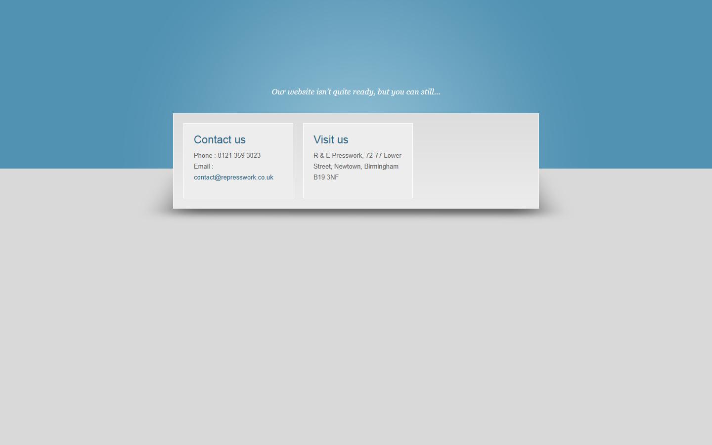 R & E Presswork Limited Website