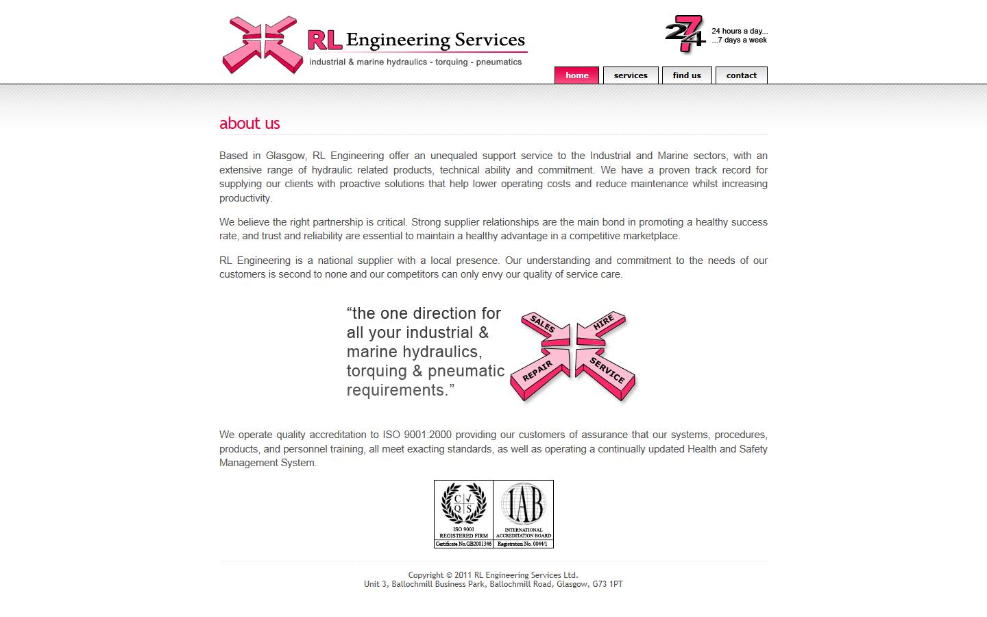 RL Engineering Services Ltd. Website
