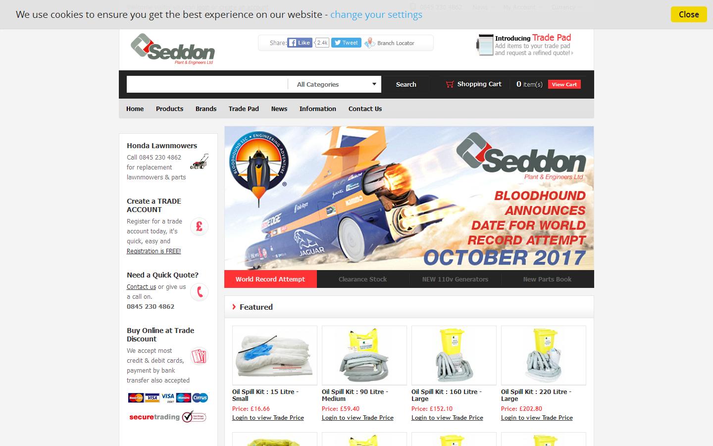 Seddons Plant & Engineering Ltd Website