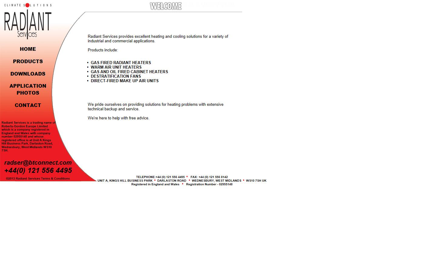 Radiant Services Ltd Website