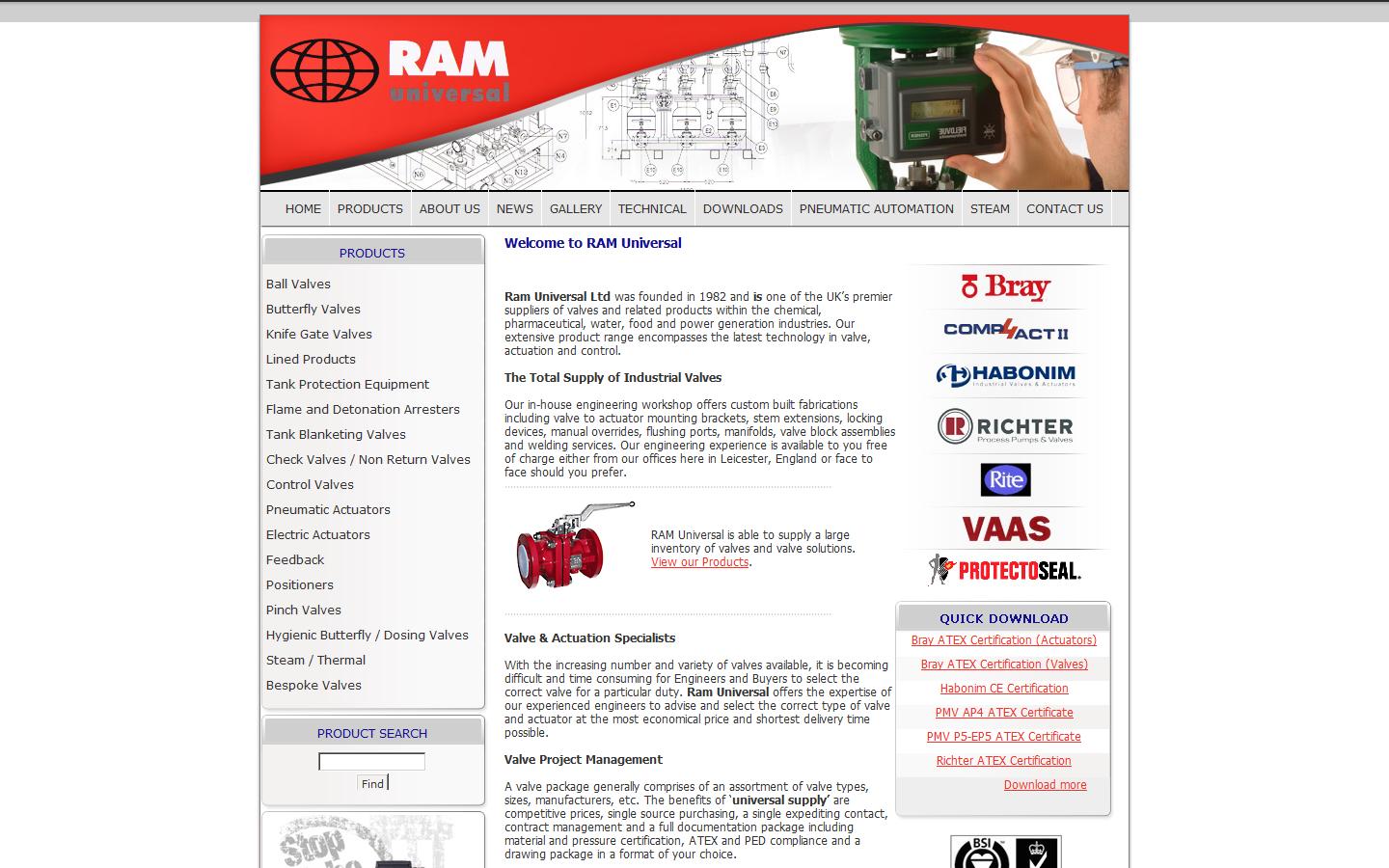 RAM Universal Limited Website
