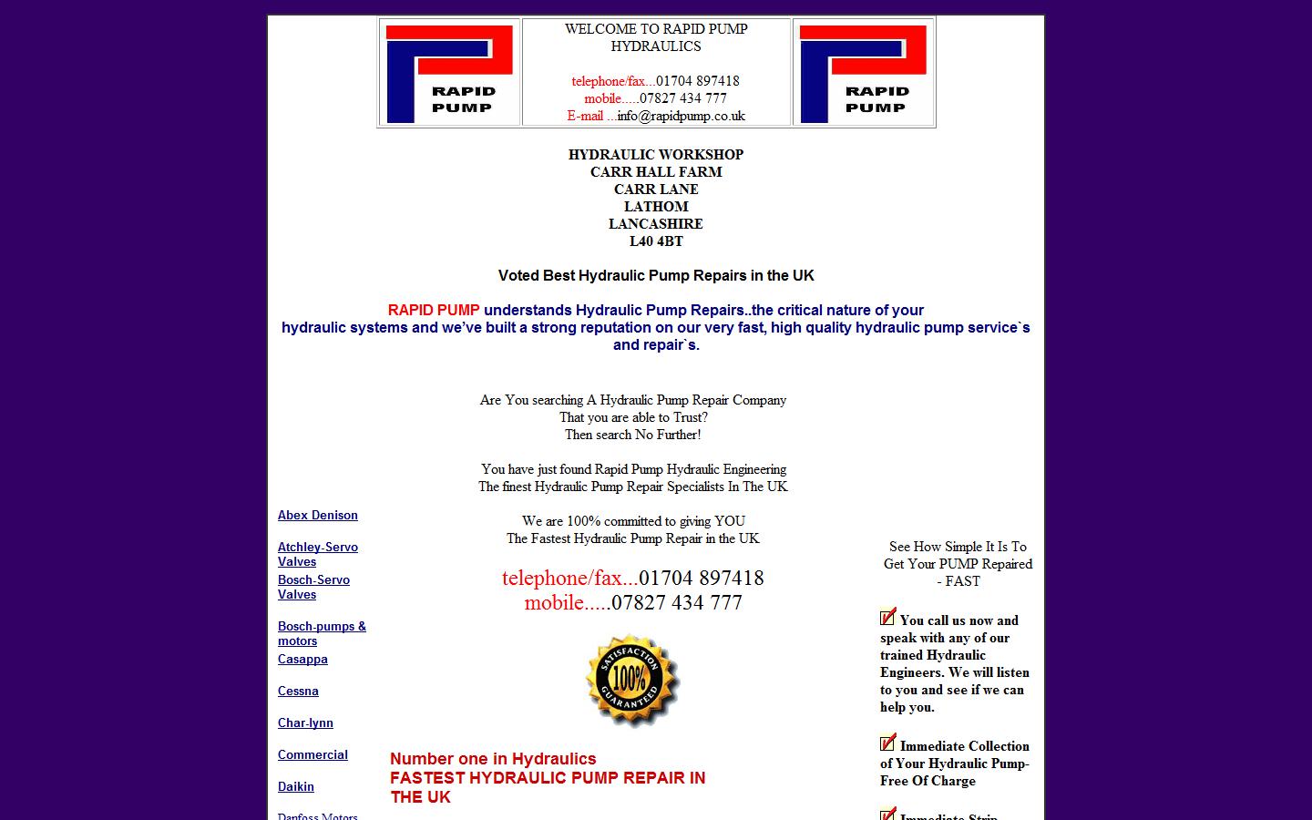Rapid Pump Hydraulics Website