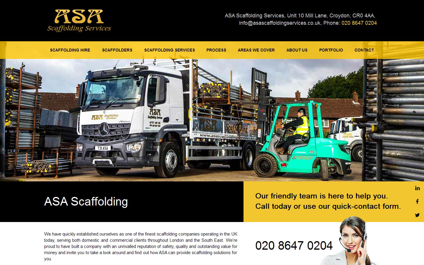 ASA Scaffolding Services Website