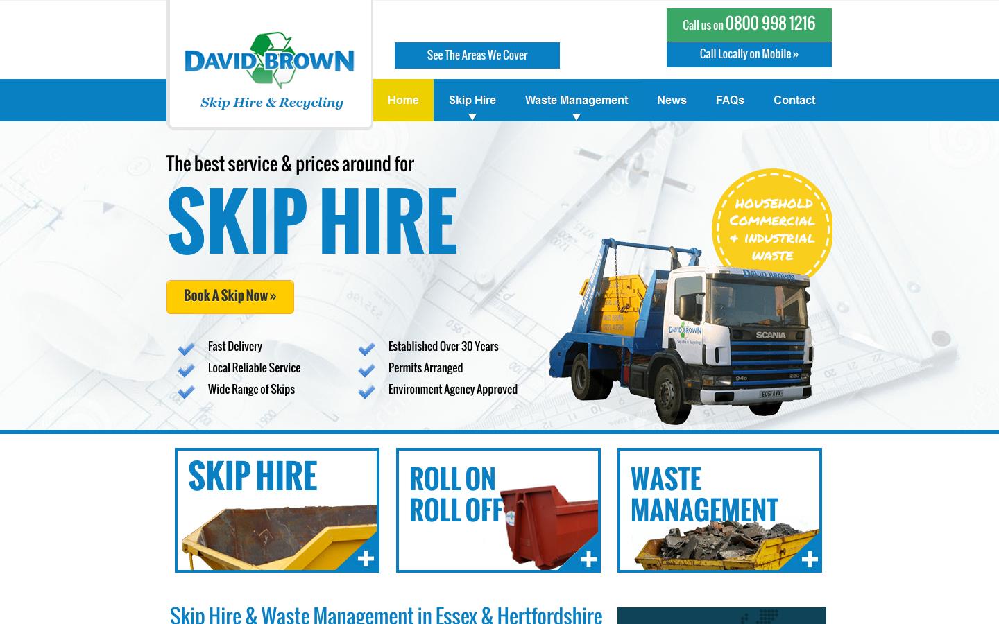 David Brown Skip Hire & Recycling Website