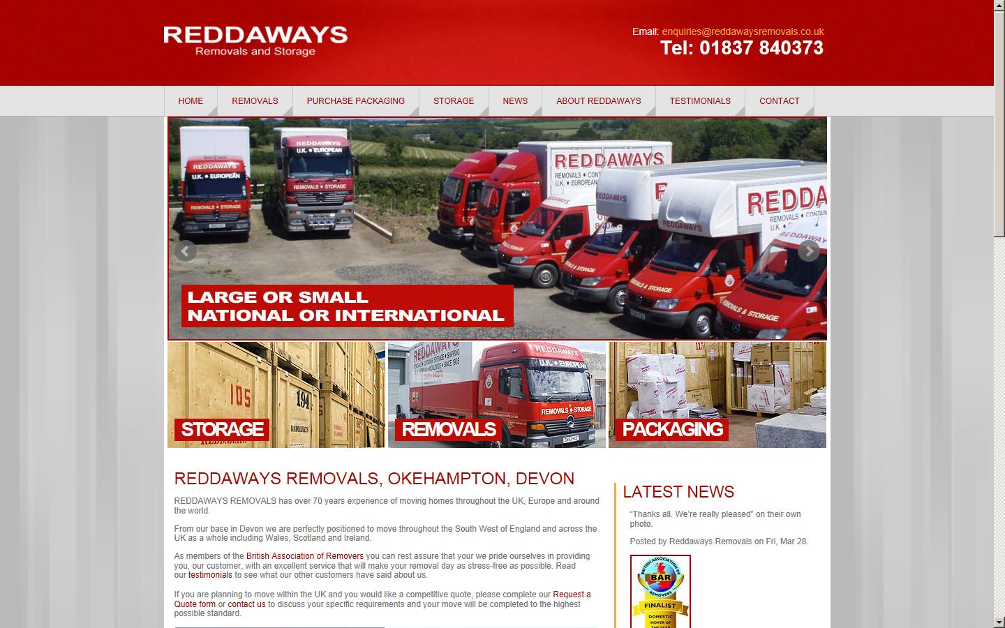 Reddaways Removals Ltd  Website