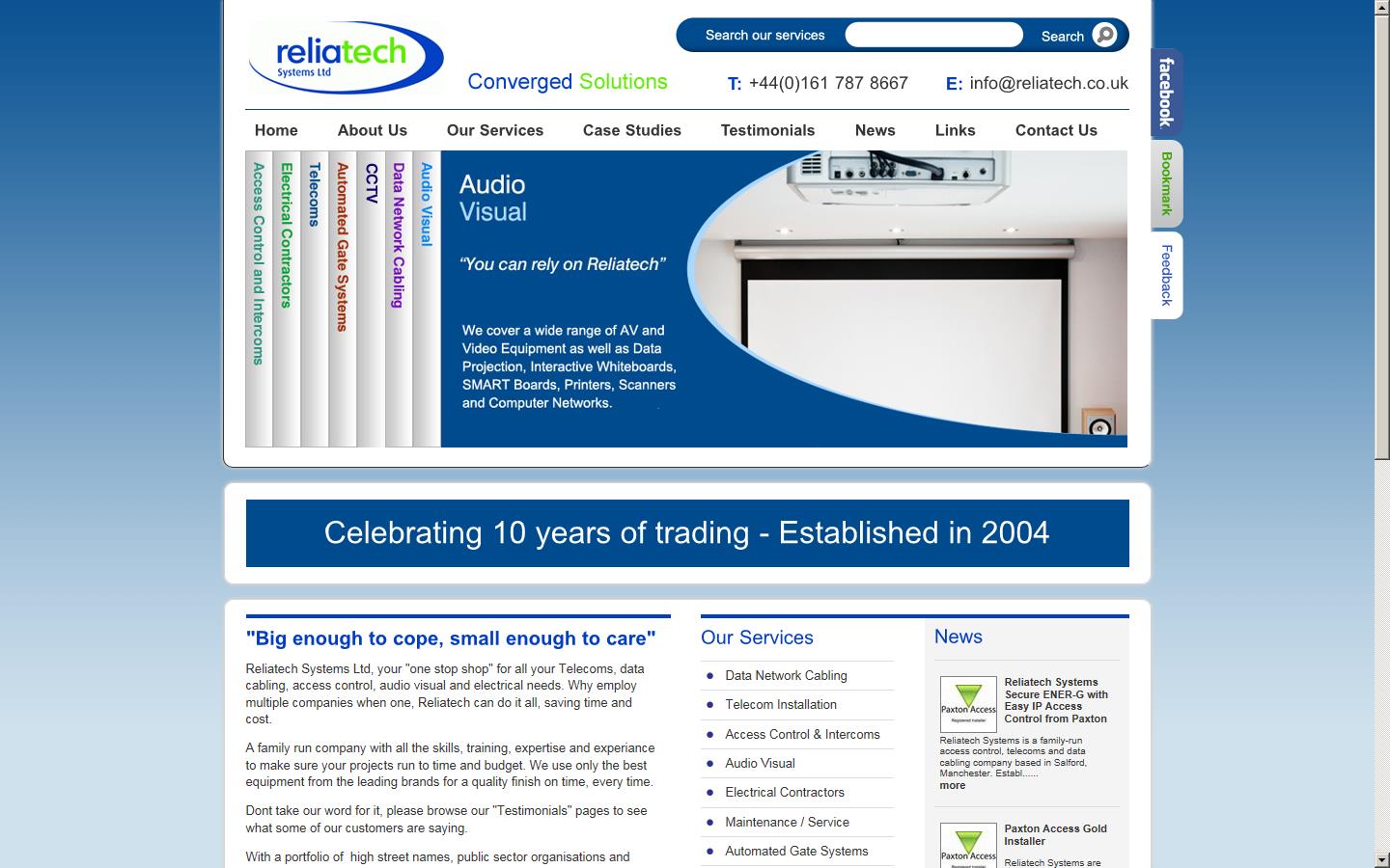 Reliatech Systems Ltd Website