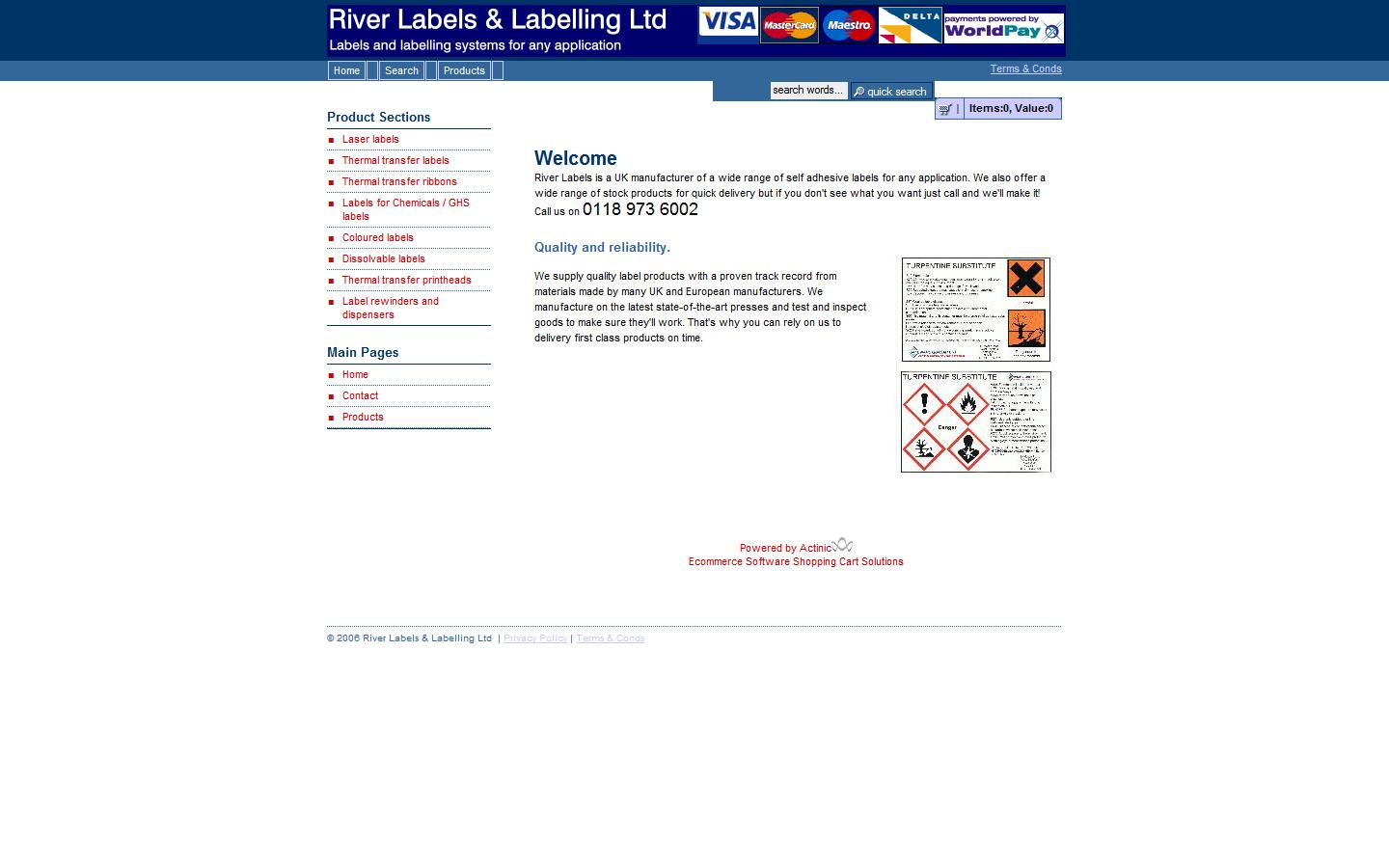 River Labels & Labelling Ltd Website