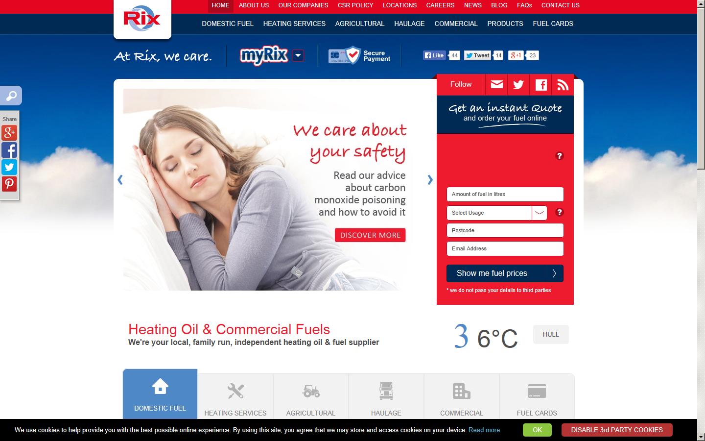 Rix Petroleum (Hull) Ltd Website