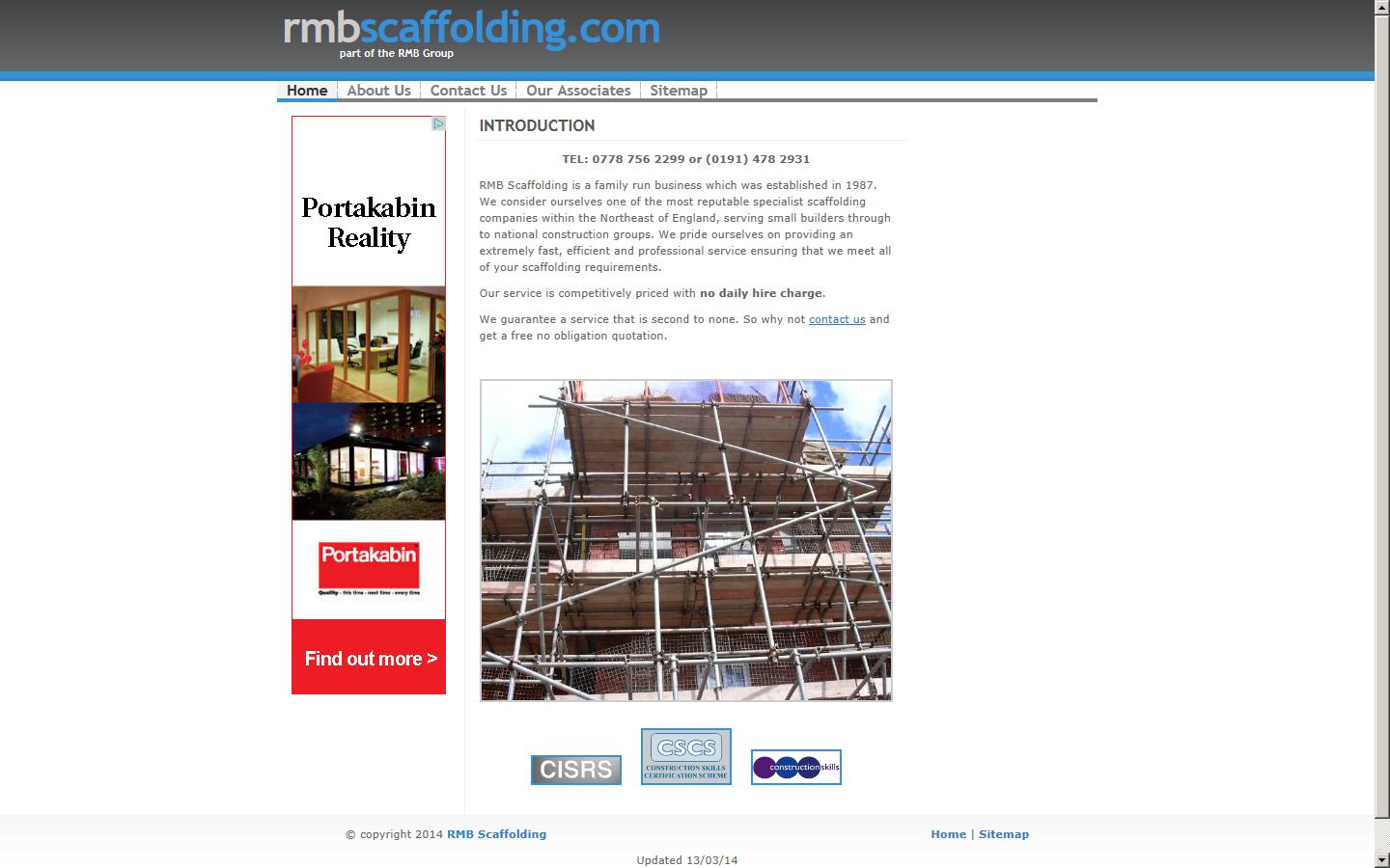 RMB Scaffolding  Website