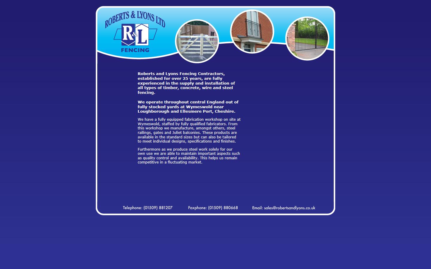 Roberts & Lyons Fencing  Website