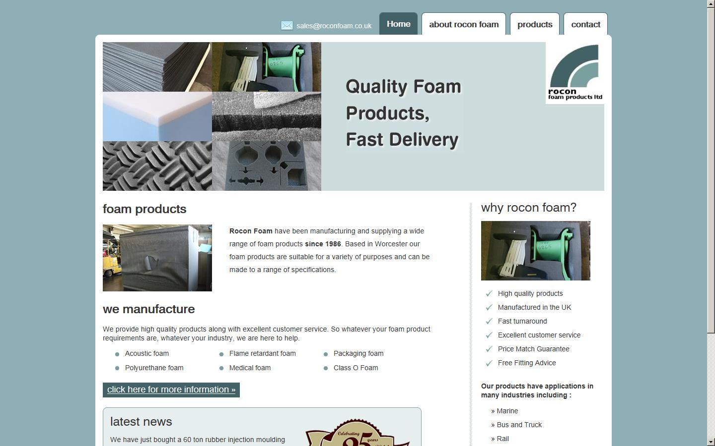 Rocon Foam Products Ltd Website