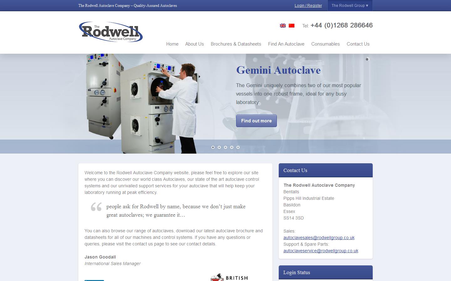 The Rodwell Autoclave Company Website