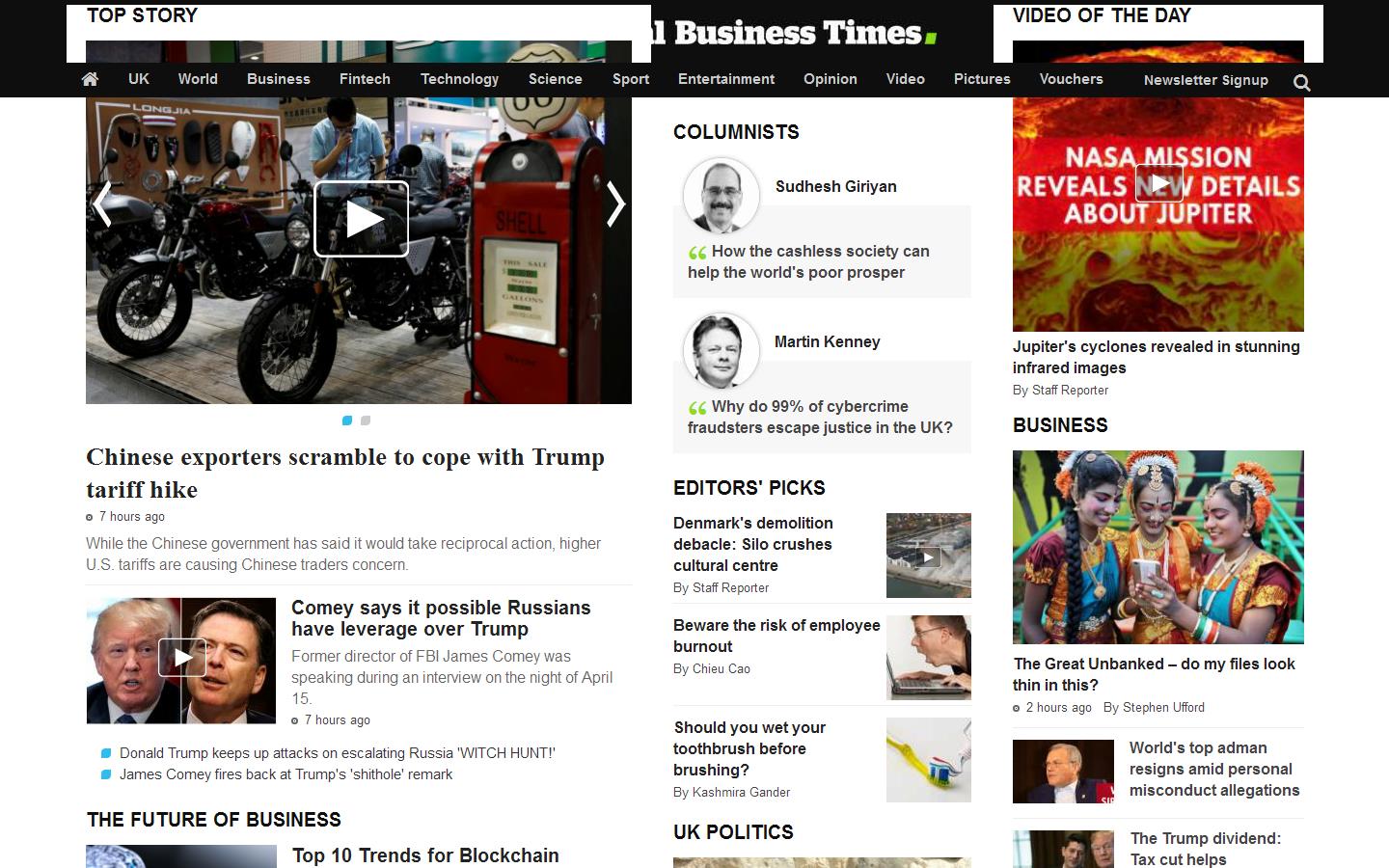 International Business Times UK Website