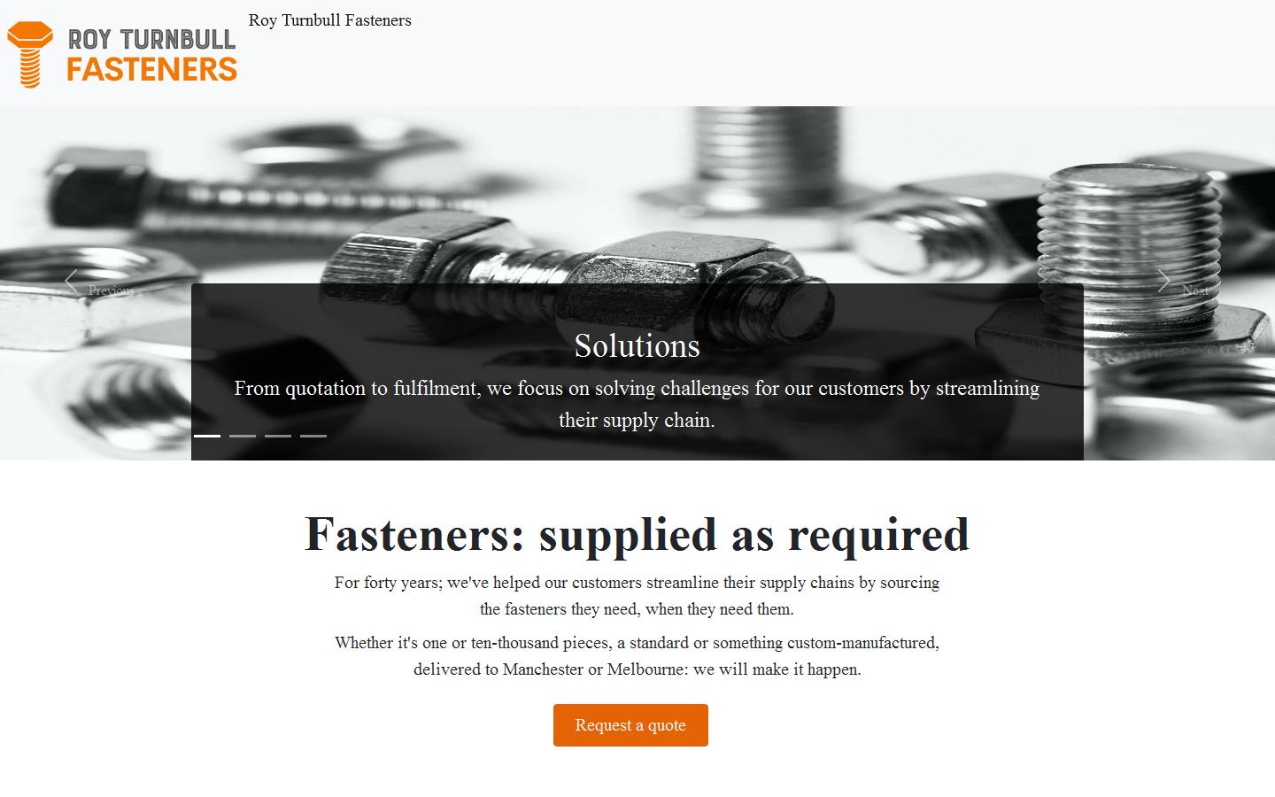 Roy Turnbull Fasteners Website