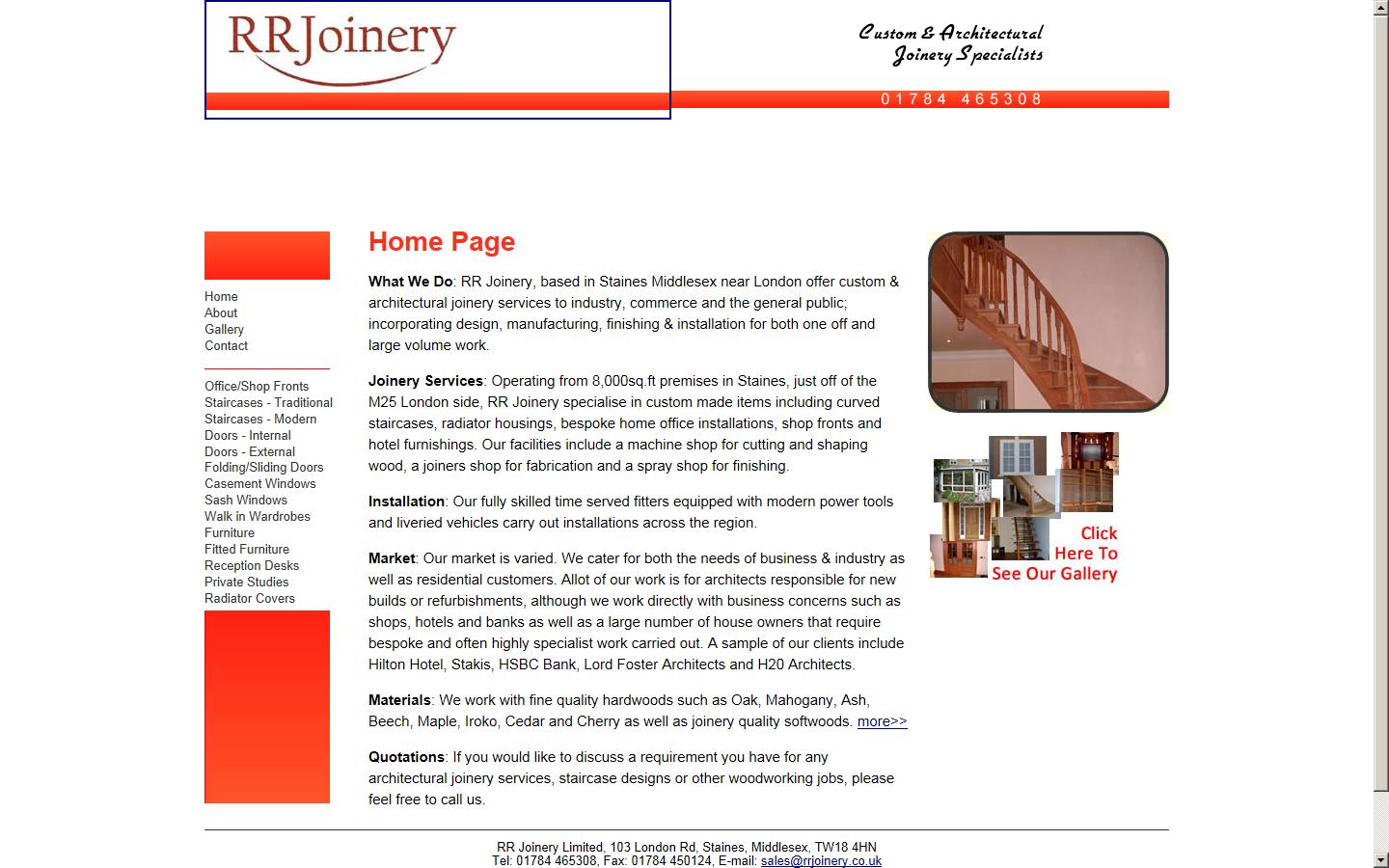 RR Joinery Limited Website