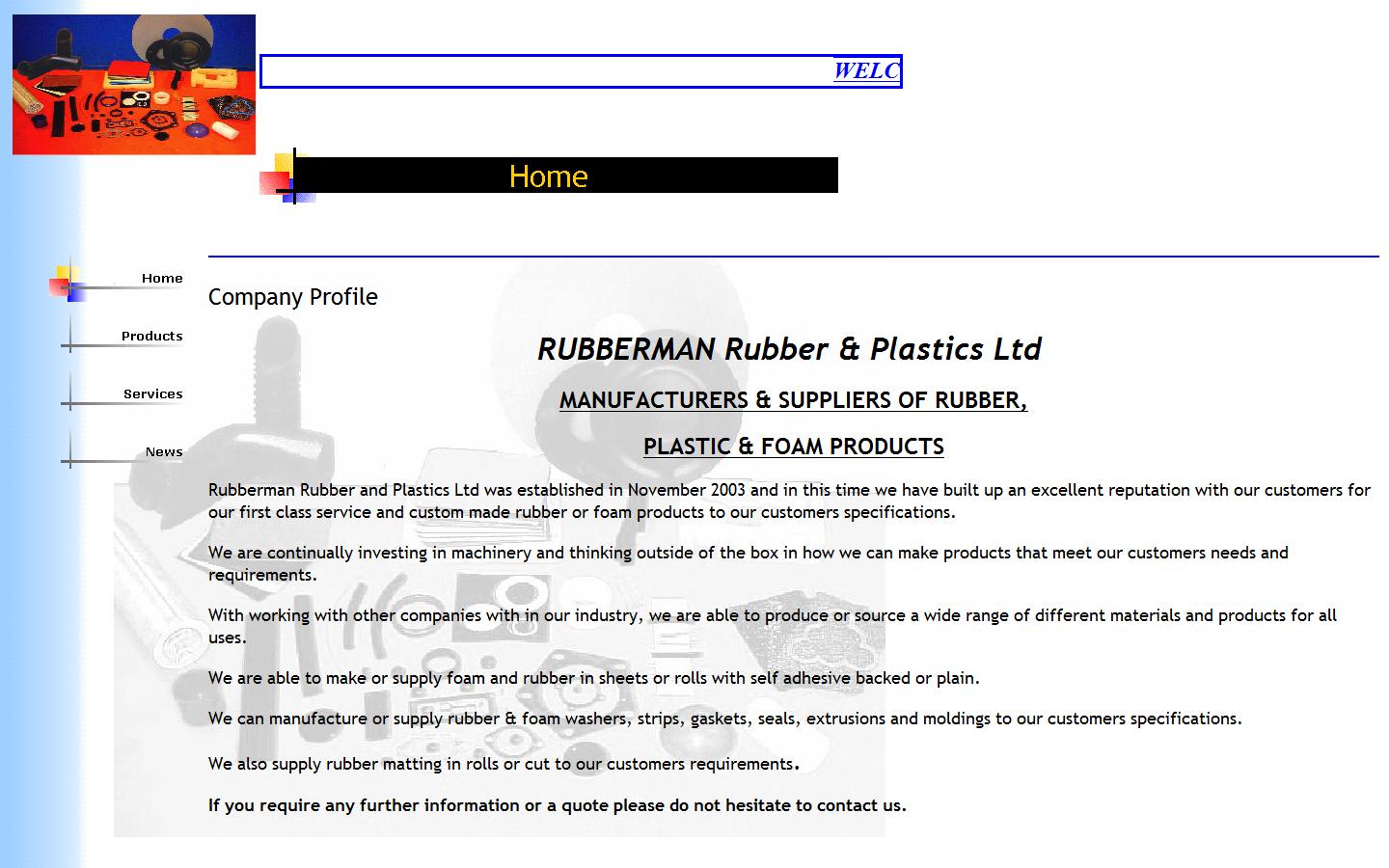 RUBBERMAN Rubber & Plastics Ltd Website