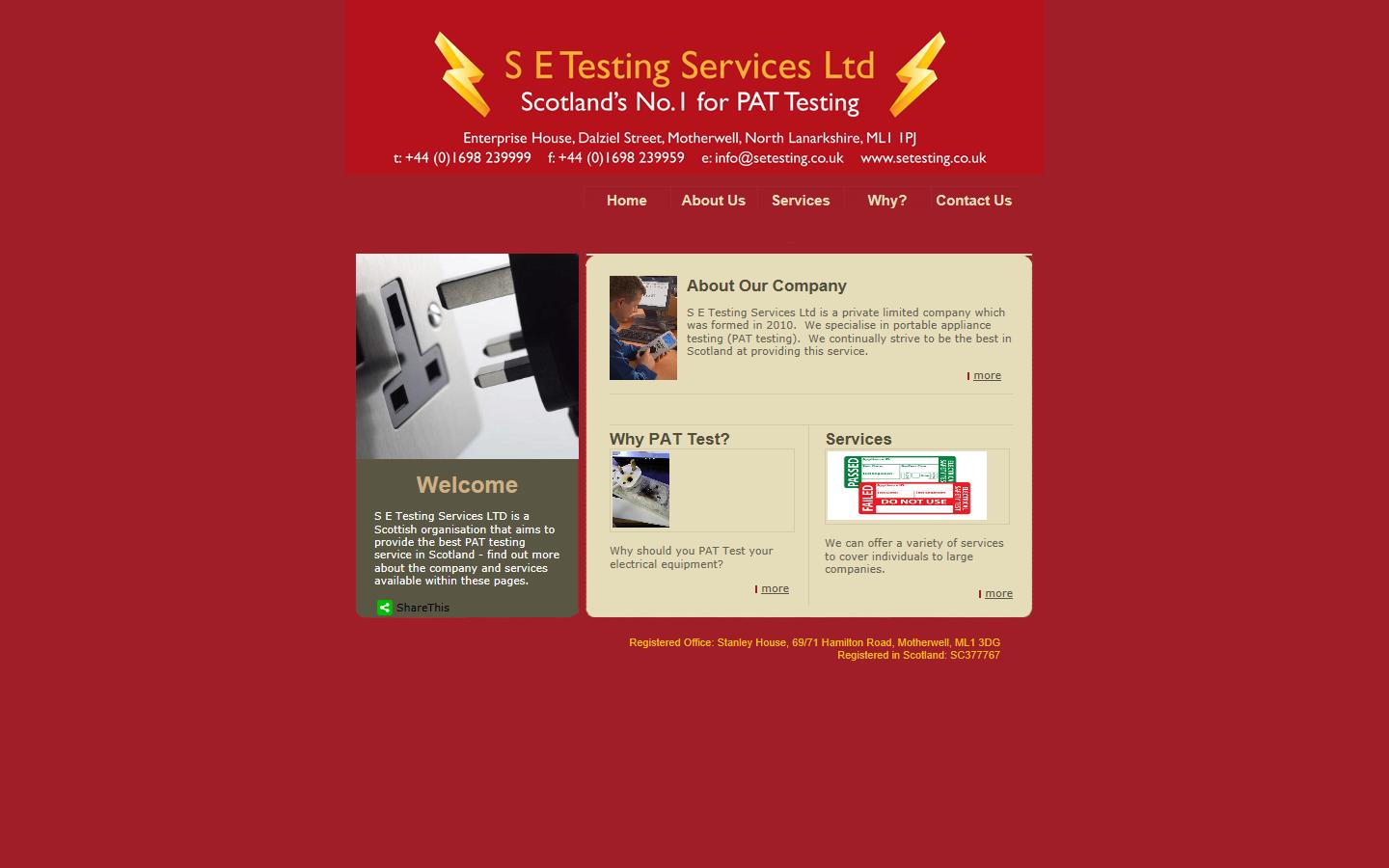 S E Testing Services Ltd Website