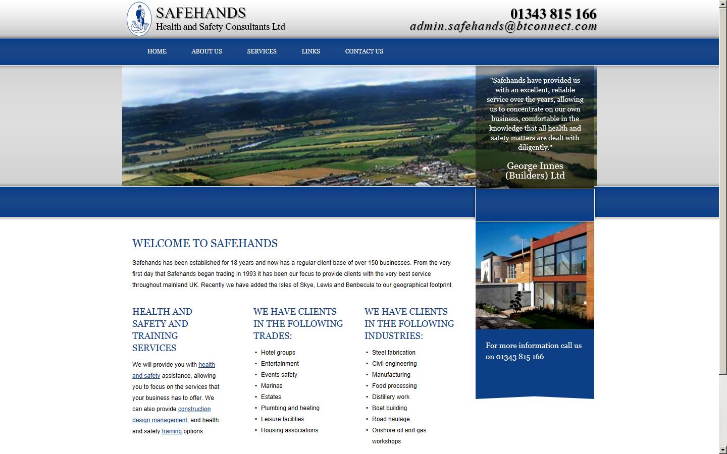 Safe Hands Health & Safety Consultants Ltd Website