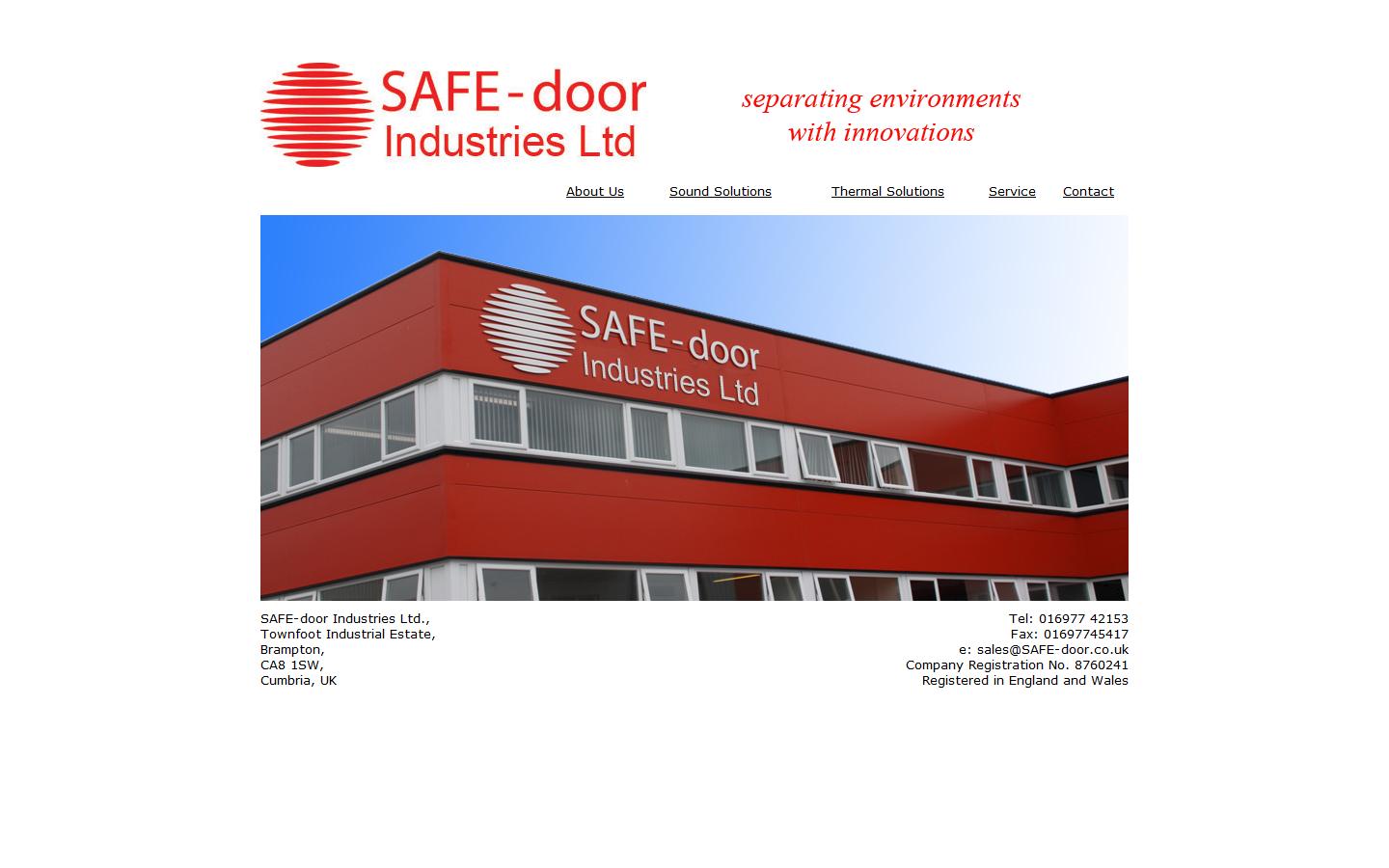 SAFE-door Industries Ltd Website