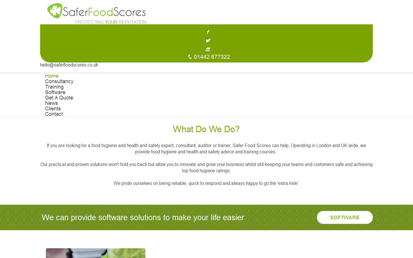 Safer Food Scores Ltd Website