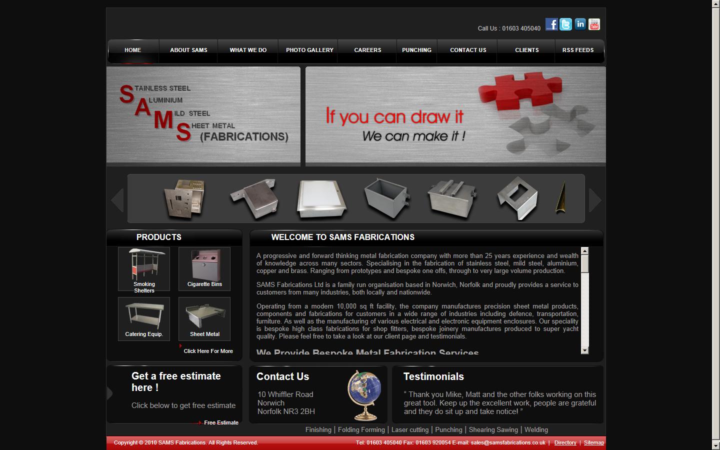 SAMS Fabrications  Website
