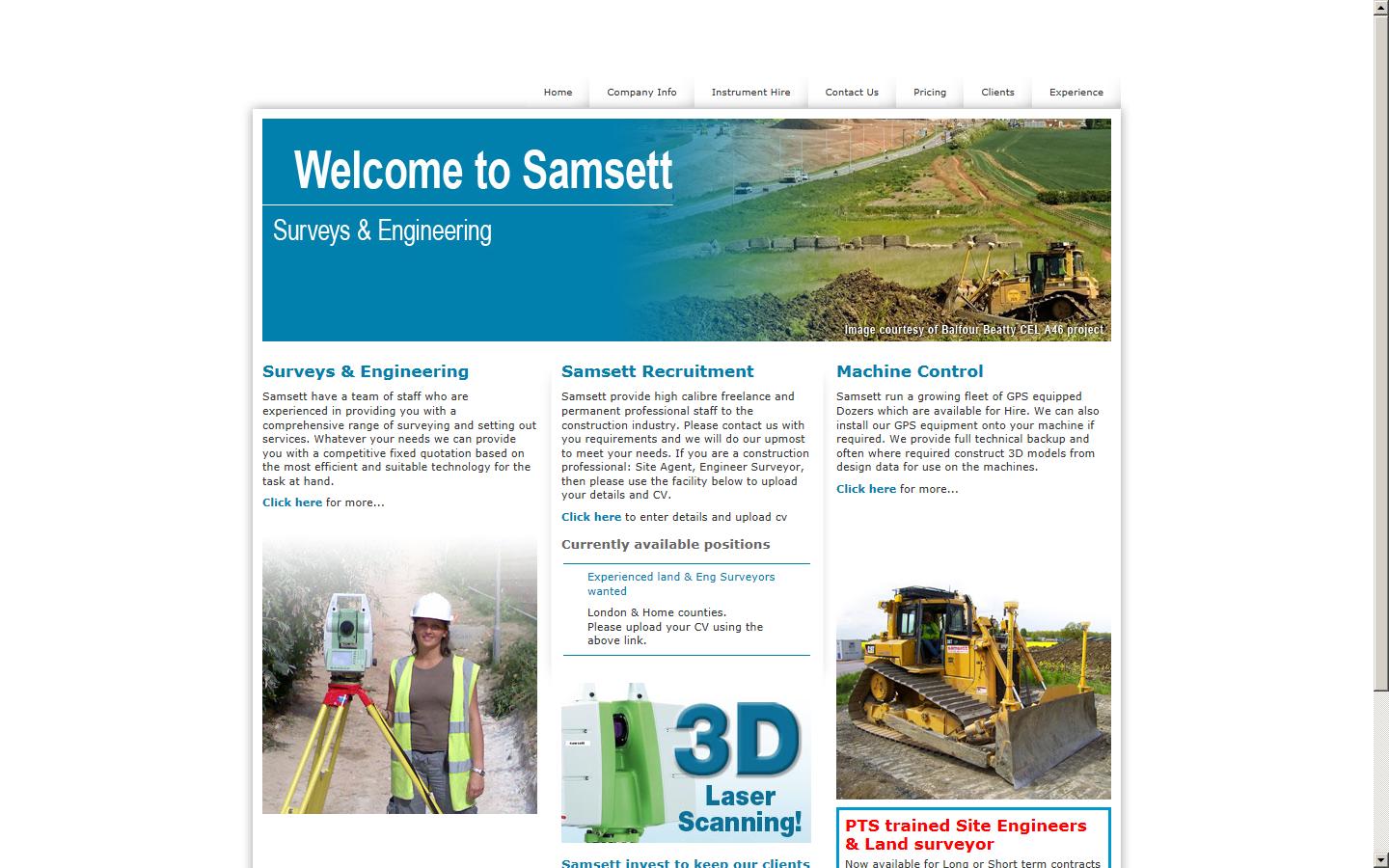 Samsett Surveys & Engineering Ltd Website
