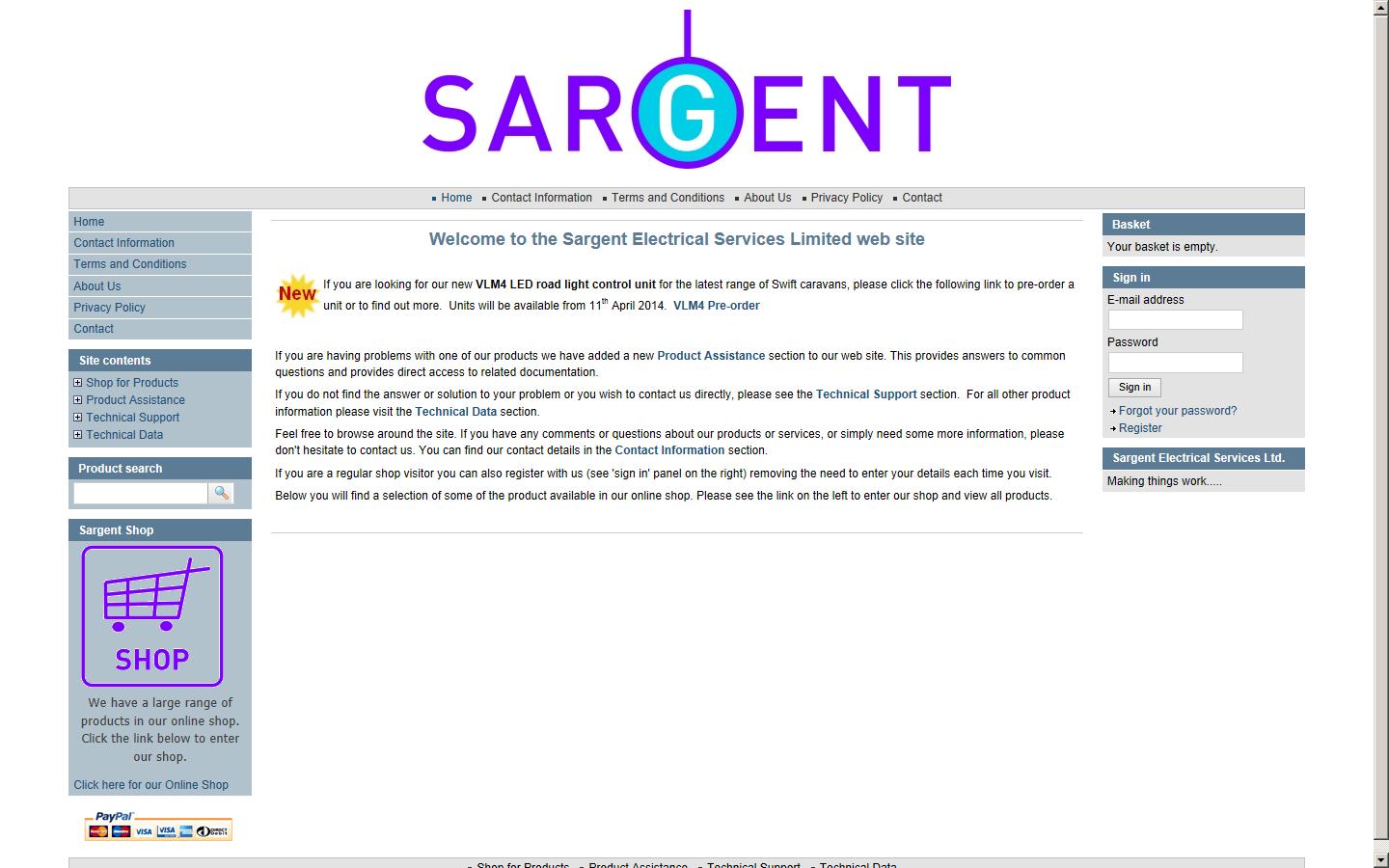 Sargent Electrical Services Ltd. Website