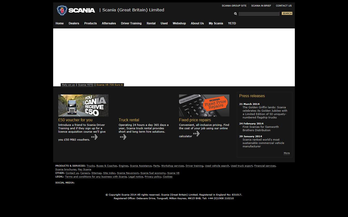Scania (Great Britain) Limited Website