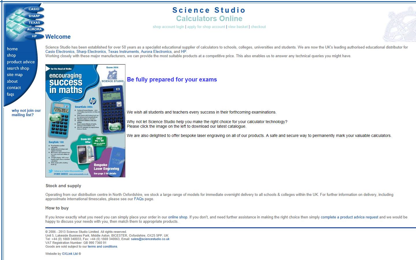 Science Studio Website