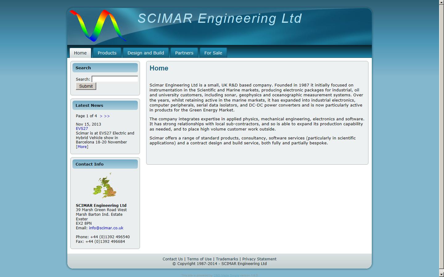 SCIMAR Engineering Ltd Website