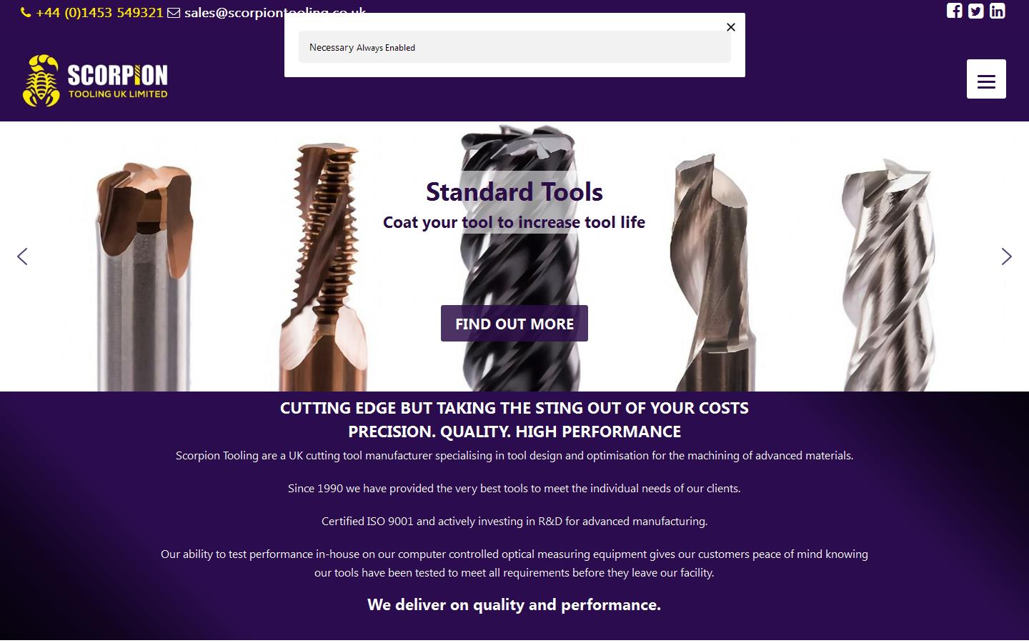 Scorpion Tooling Services Website