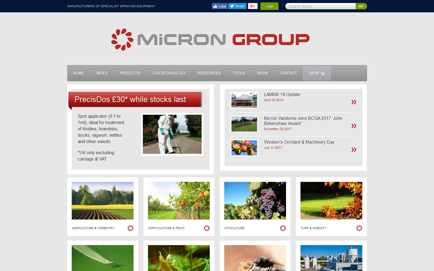 Micron Sprayers Ltd Website