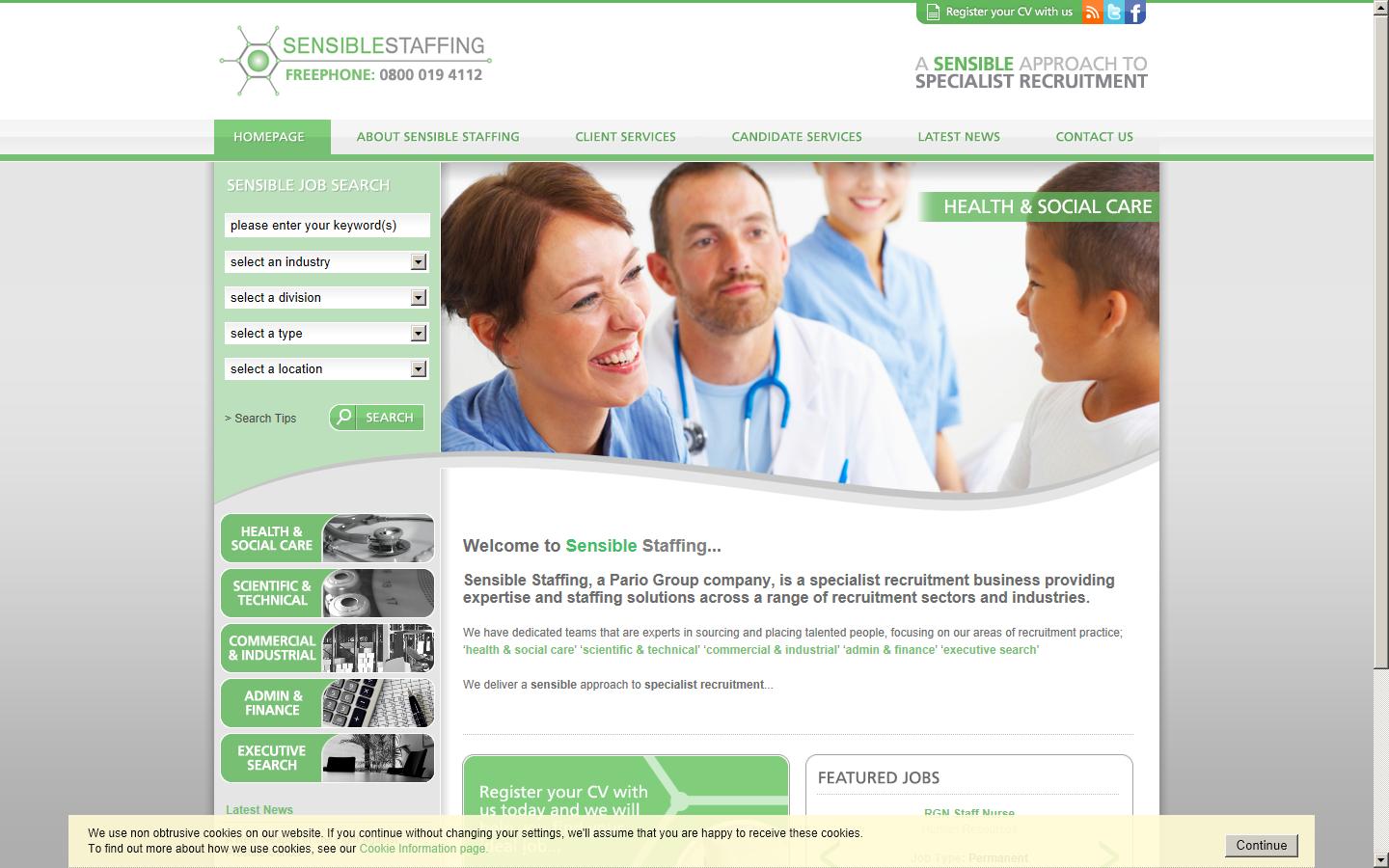 Sensible Staffing Website
